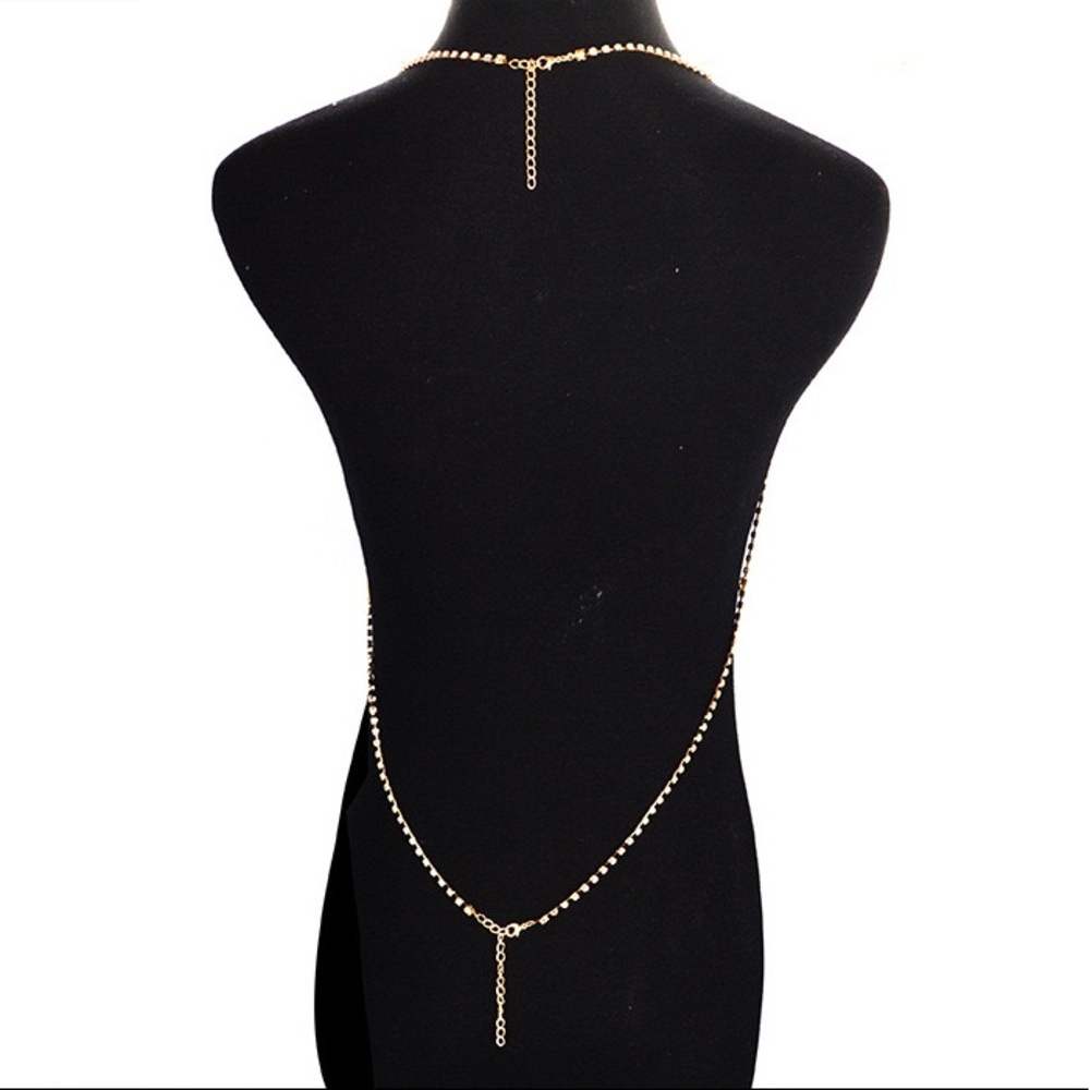 Stunning Gold Full Rhinestone Body Chain Body Jewelry - Picture 3 of 4